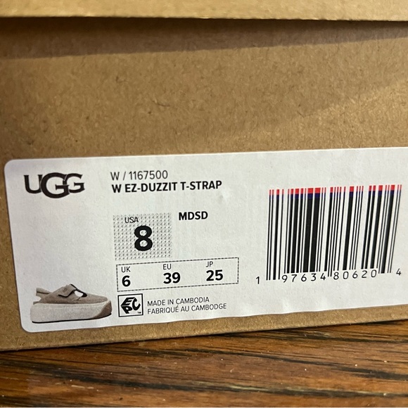 UGG Kids Tan Canvas Platform Mary-Jane Sneakers - Picture 6 of 6